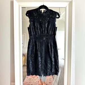 Little Black Dress, Stretch Lace over Stretch Vegan Leather. FOREVER 21, Sz. M.